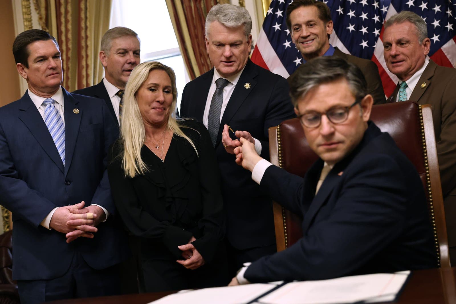 MTG Alleges Mike Johnson Is Puppet Being Controlled By Trump's White House