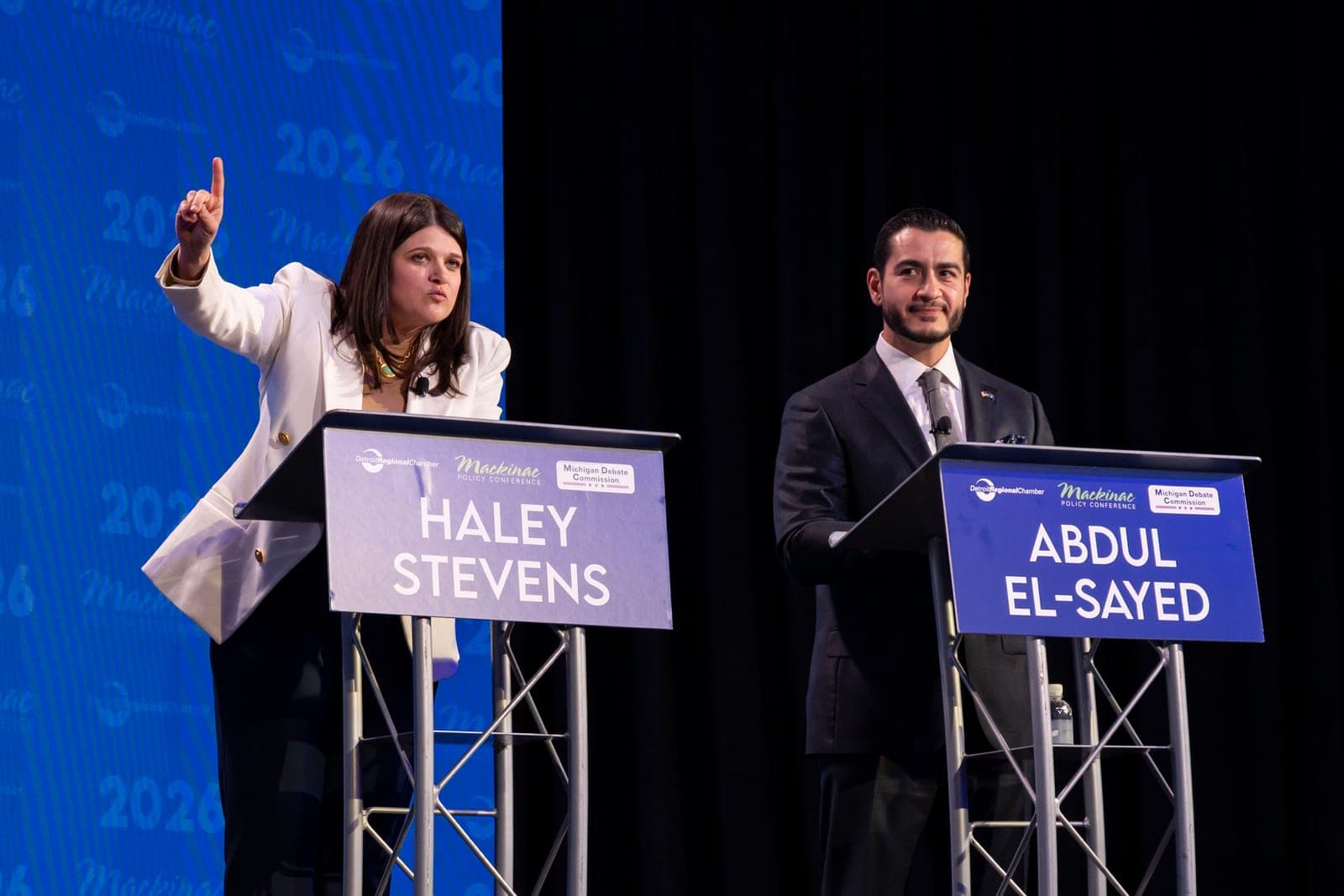 El-Sayed and Stevens trade jabs over campaign finance, DTE in primary debate