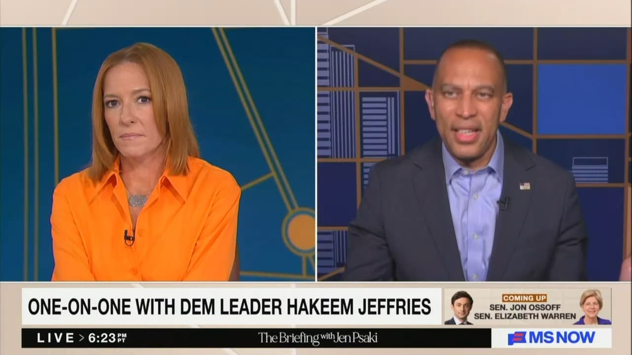 Hakeem Jeffries Pushes Back on Jen Psaki Over Israel