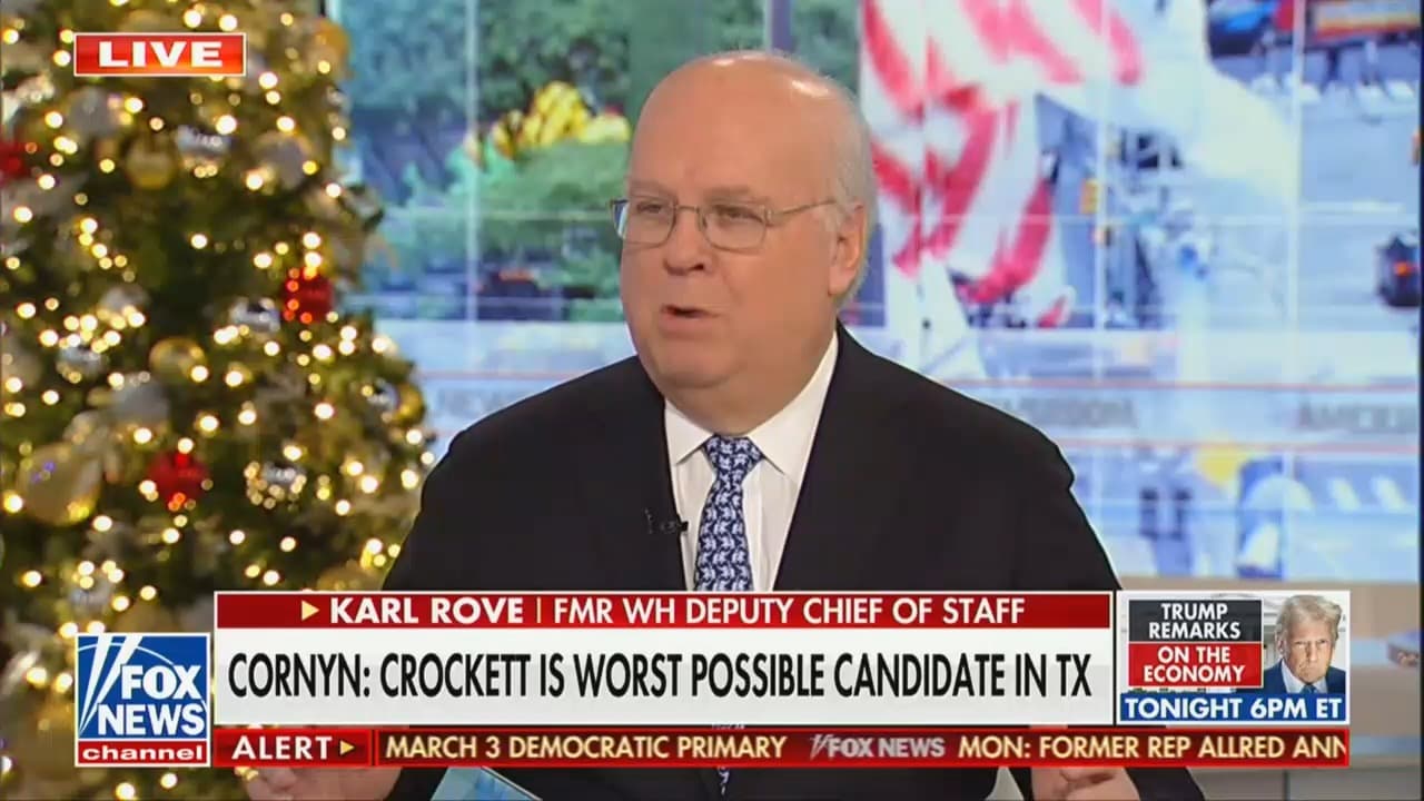 Karl Rove Warns 'Nutty' Jasmine Crockett Could Lose Primary