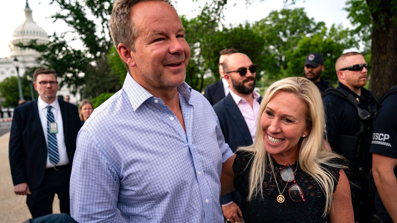 Marjorie Taylor Greene's MAGA Reporter Beau Proposes at Trump D.C. Steak Spot