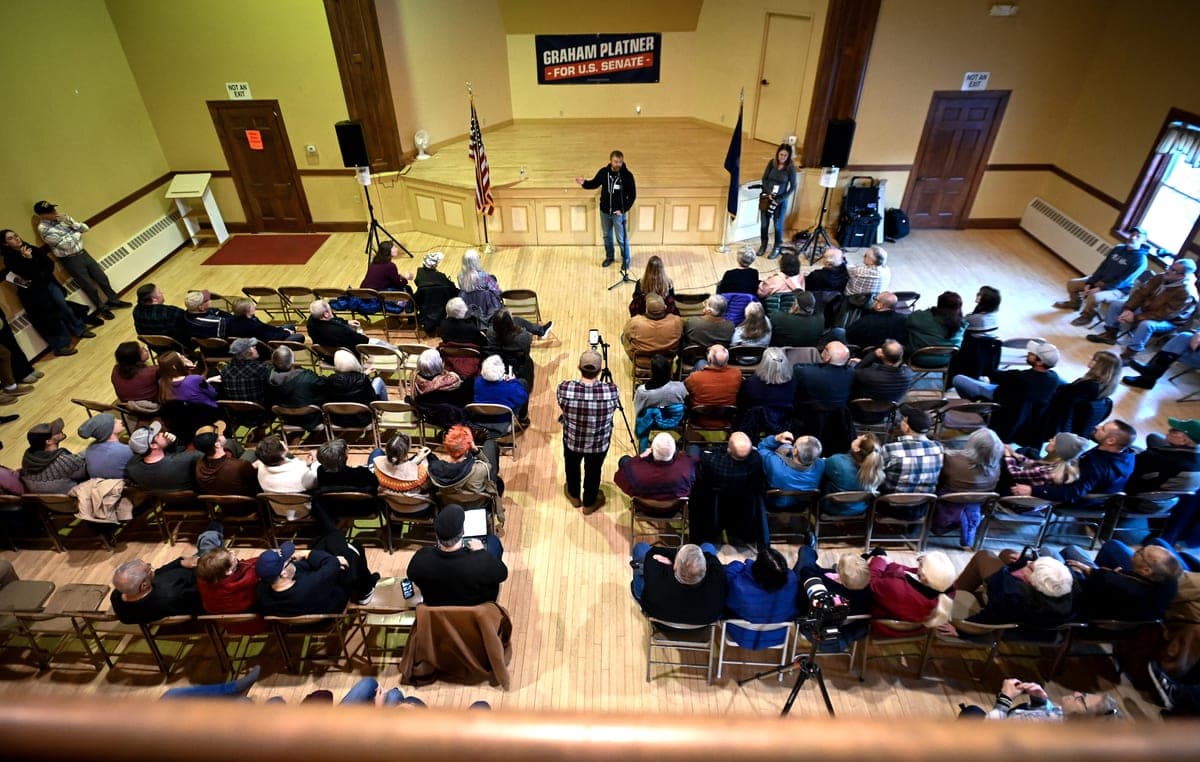 Graham Platner responds to Janet Mills' ad blitz at rural Maine town hall event