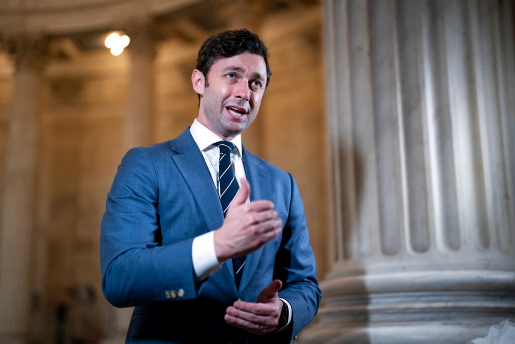 Jon Ossoff calls Trump and Stephen Miller 'small men' at Atlanta rally