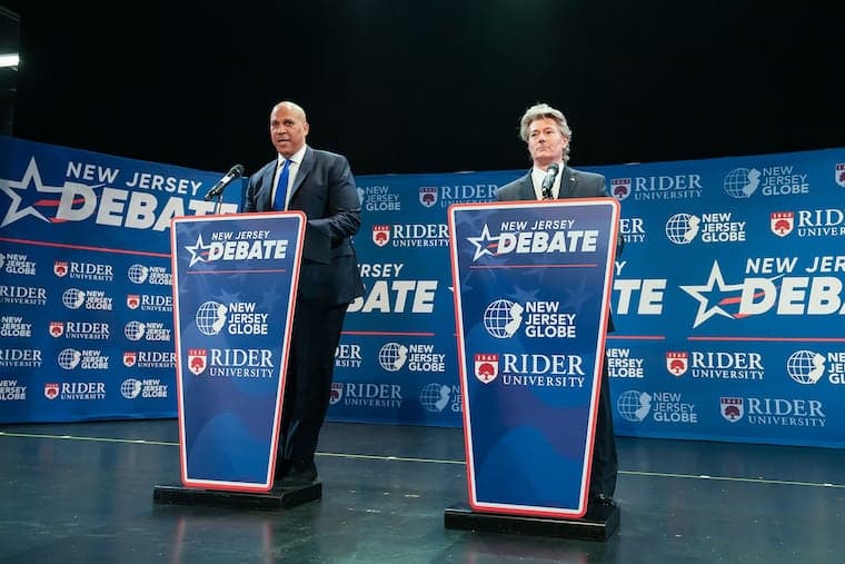 Sen. Cory Booker debated his longshot challenger from South Jersey. They mostly talked about Trump.