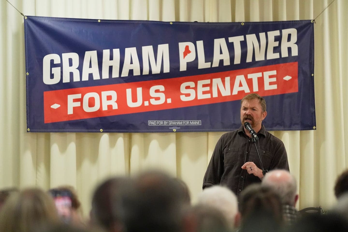 Graham Platner gets a lift from friendly Maine crowd after week of damage control in Senate campaign