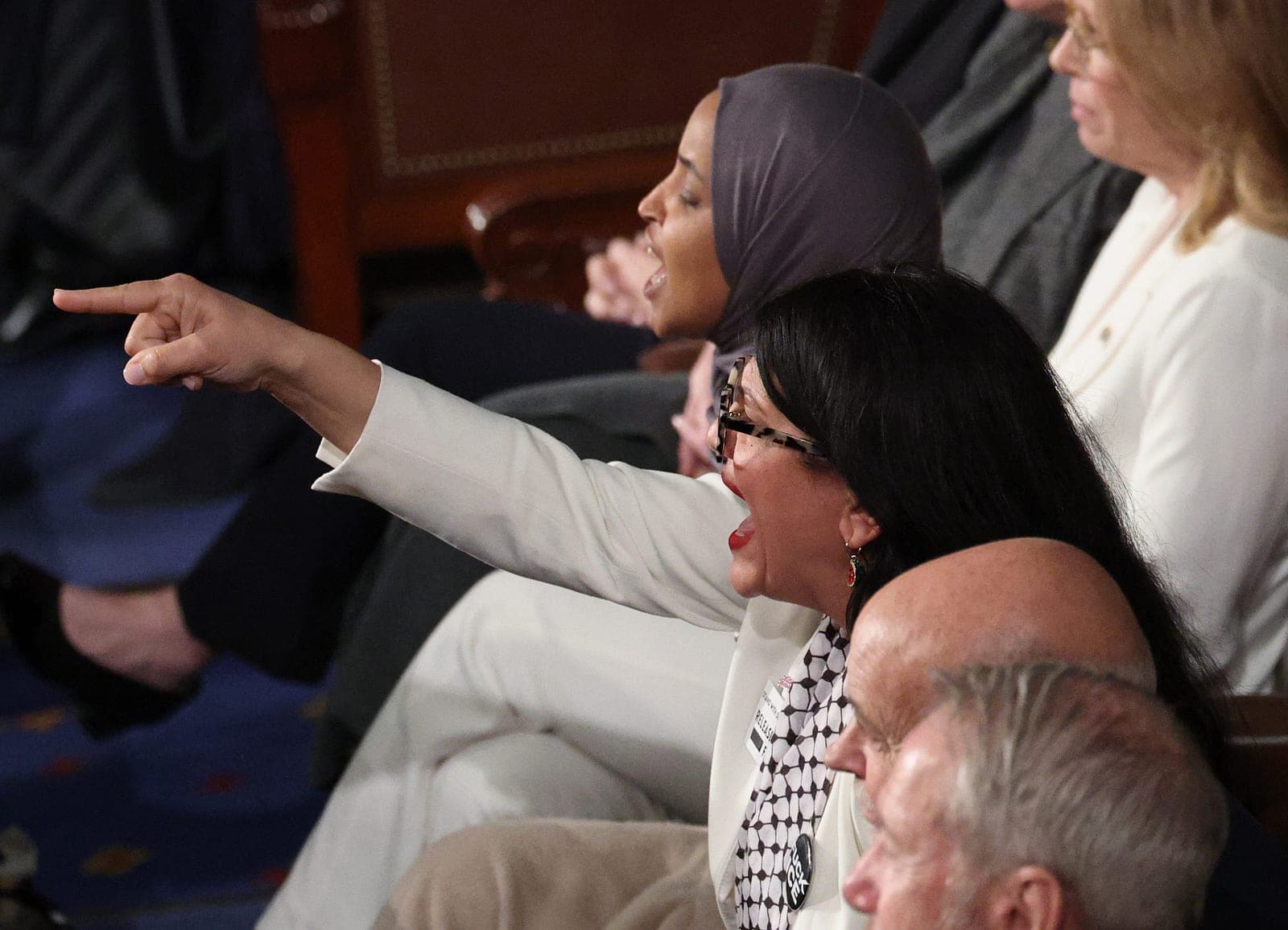 Rep. Ilhan Omar of MN shouts at Trump during State of the Union