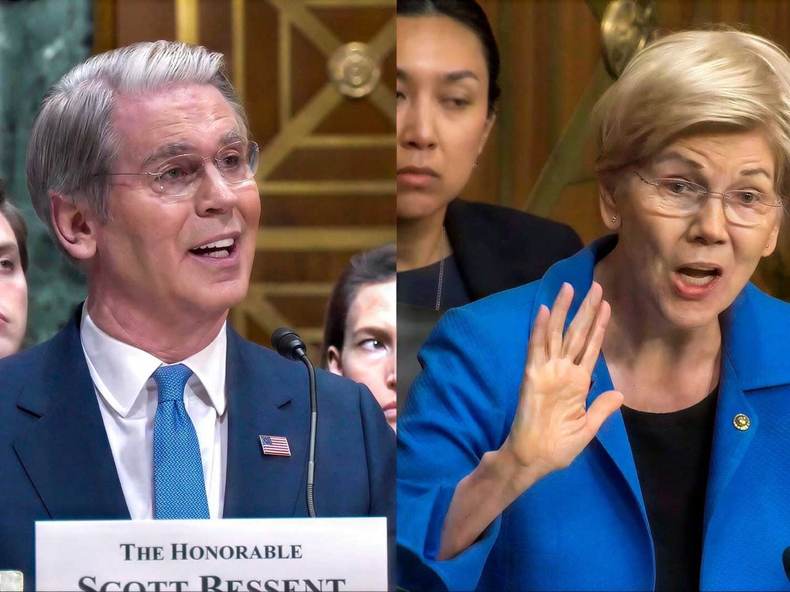 Elizabeth Warren corners Bessent on Trump's stock trading: 'He is enriching himself'