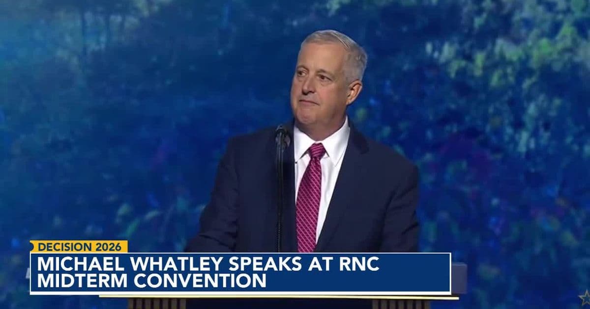 Michael Whatley seeks to boost US Senate campaign with speech at RNC convention