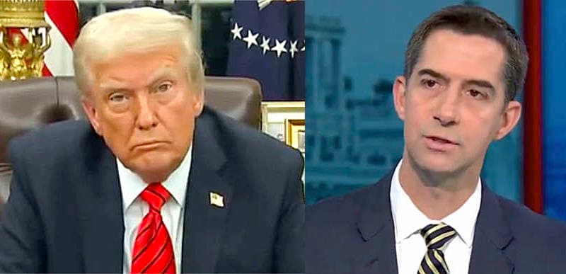 BREAKING: Trump just put Tom Cotton on BLAST for a second time today...