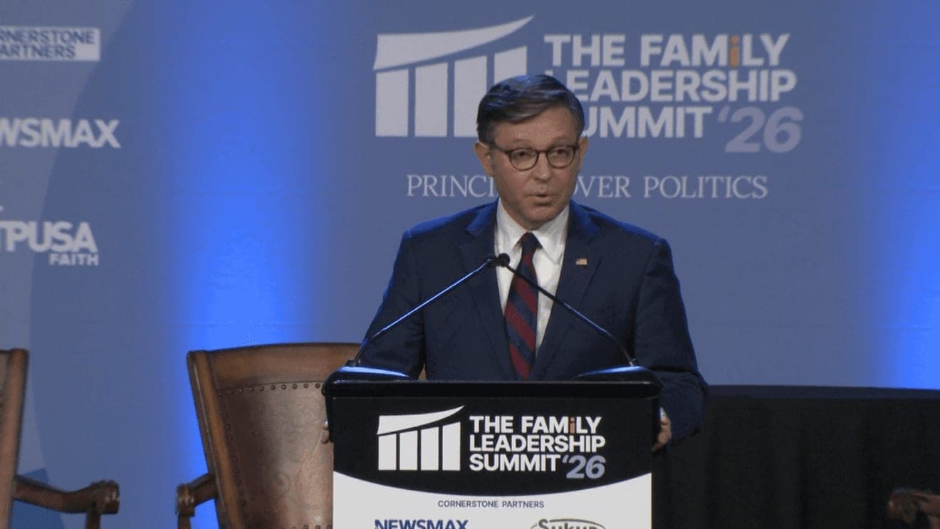 Speaker Mike Johnson discusses Iowa's role in midterms during FAMiLY Leadership Summit