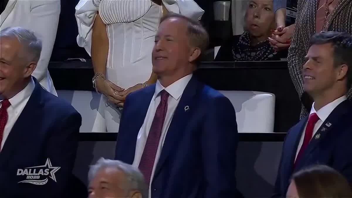 Camera Captures Ken Paxton's Face As Trump Dunks On Him