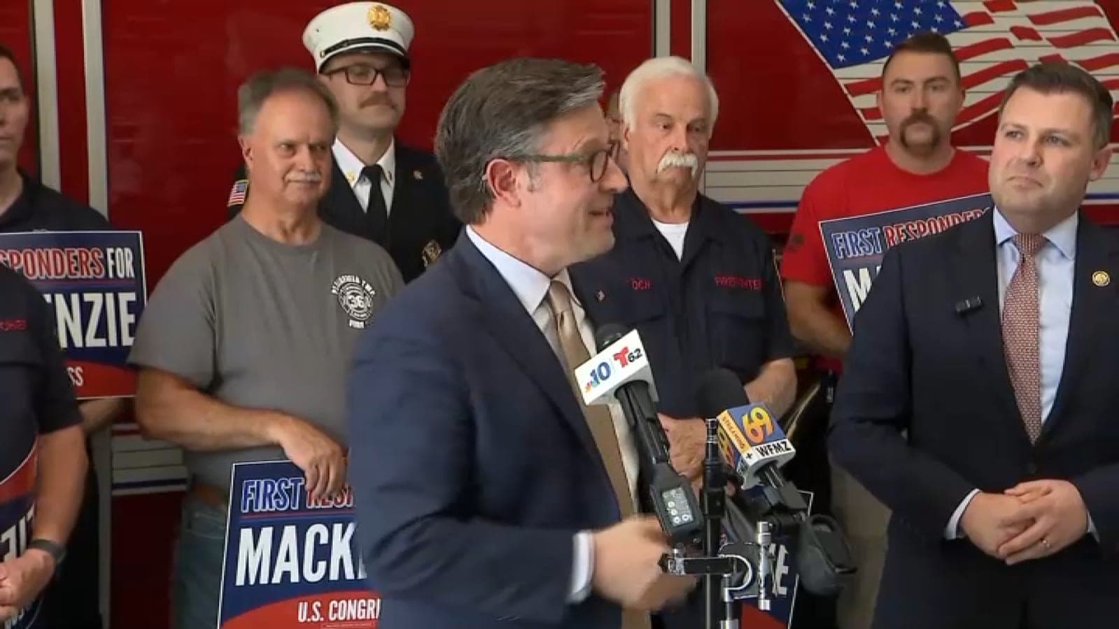 Speaker Mike Johnson campaigns with Ryan Mackenzie in Pennsylvania