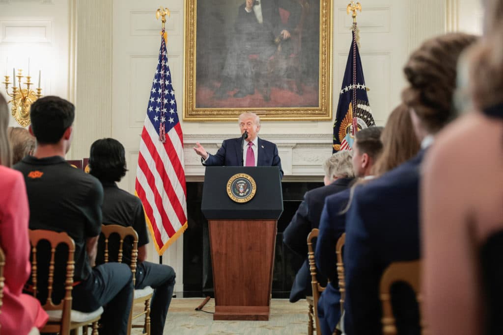 WATCH: Trump addresses NCAA Collegiate National Champions at White House