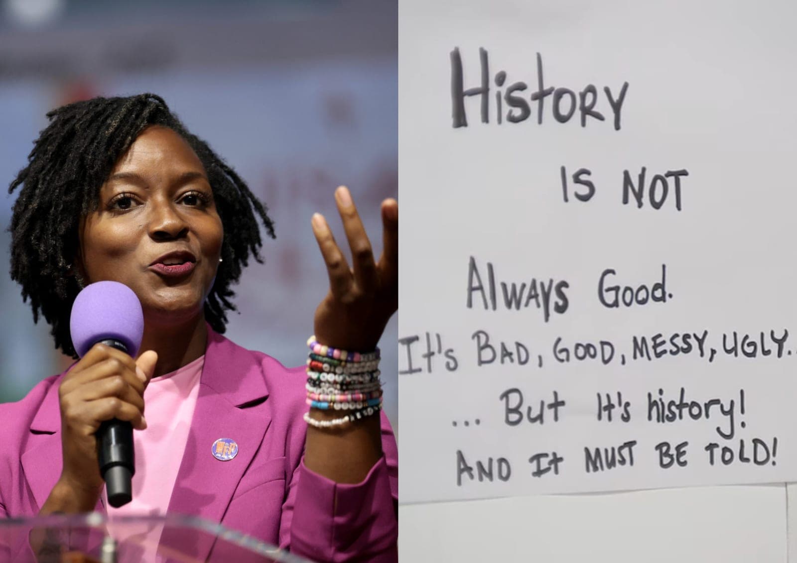 Angie Nixon Defends Black Power Wall in Her 'Cafe Resistance' Honoring Convicted Cop-Killers Following Free Beacon Report: 'I Stand by Everything in This Bookstore'