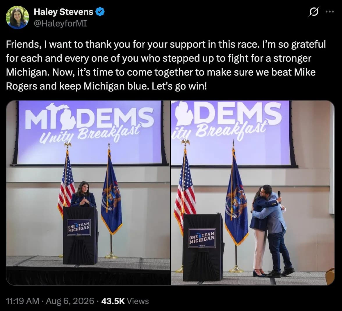 Haley Stevens and Abdul El-Sayed Appear Together at Event in Michigan.
