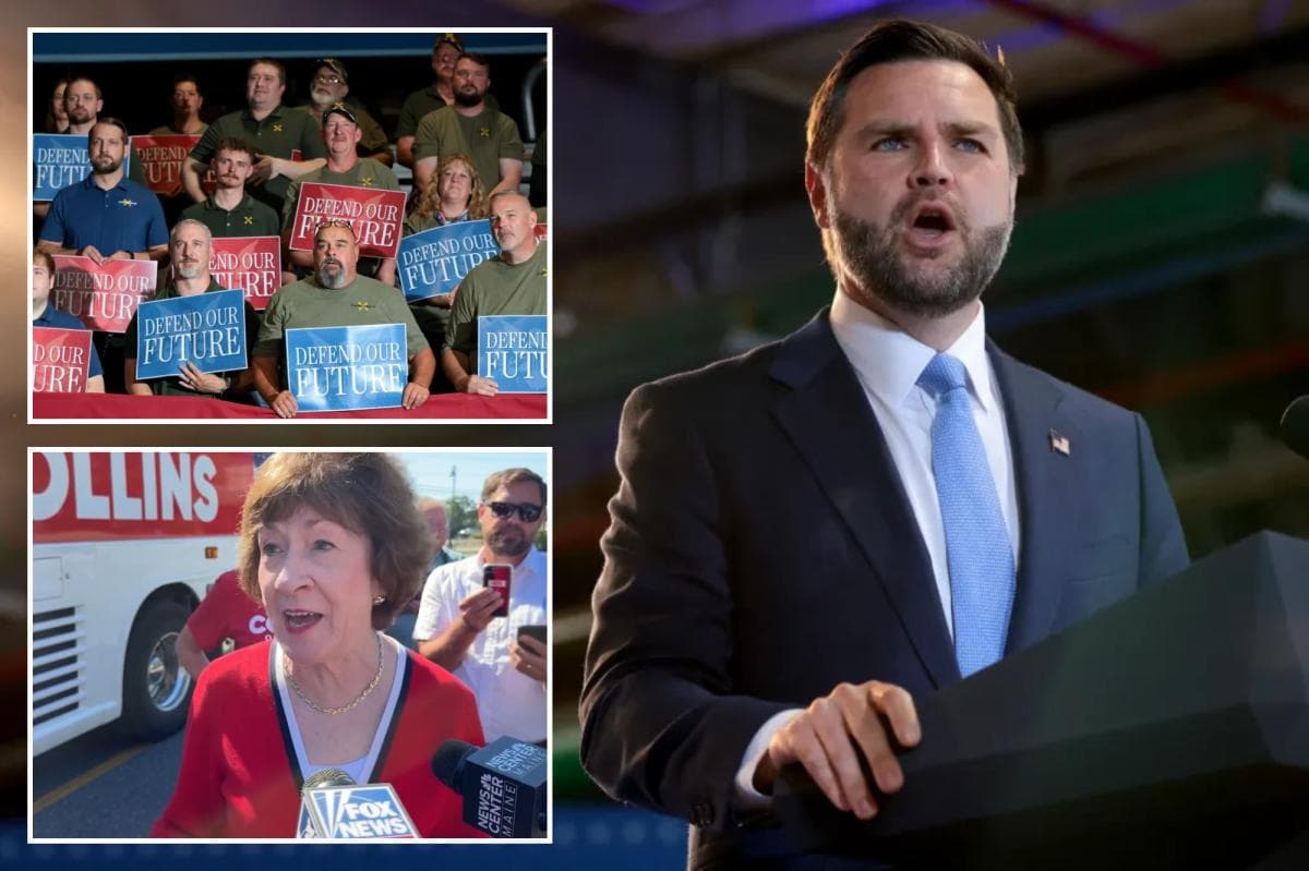 JD Vance praises 'very independent friend' Susan Collins — as senator snubs his rally in Maine