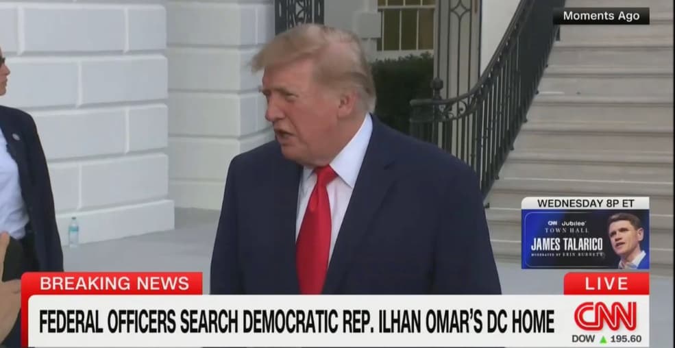 Trump Tries To Distance Himself From Raid on Ilhan Omar’s Home: ‘Nothing To Do With Me’