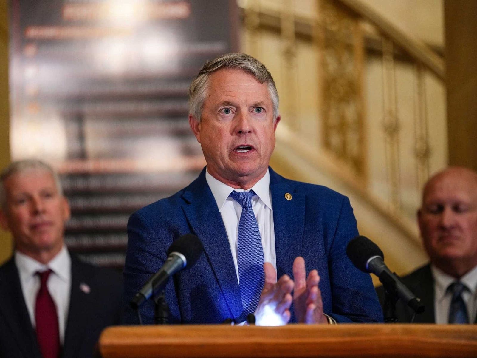 Scrambling MAGA senator's bad week gets worse as Trump threatens 1,200 jobs in his state