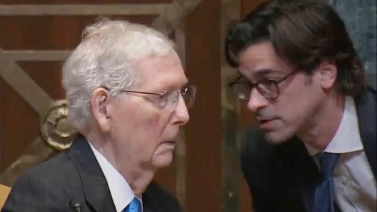 Fears for Mitch McConnell, 84, as his stunning decline is laid bare and Trump accuses 'bum' staff of manipulating him
