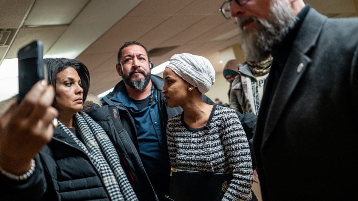Minnesota town hall descends into chaos after attacker sprays Ilhan Omar with unknown liquid