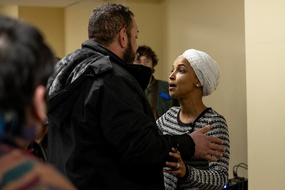 An attacker sprayed a substance at Ilhan Omar at Minneapolis town hall