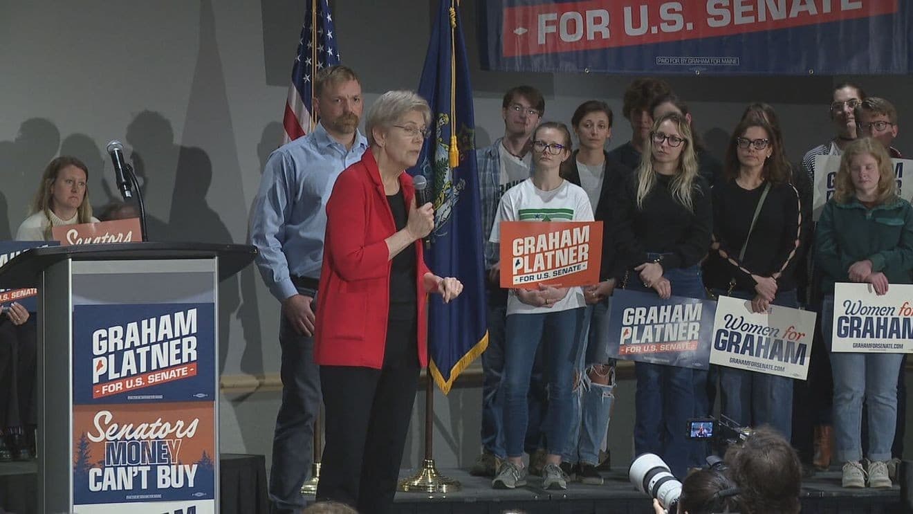 Portland rally features Graham Platner and Sen. Elizabeth Warren targeting Susan Collins