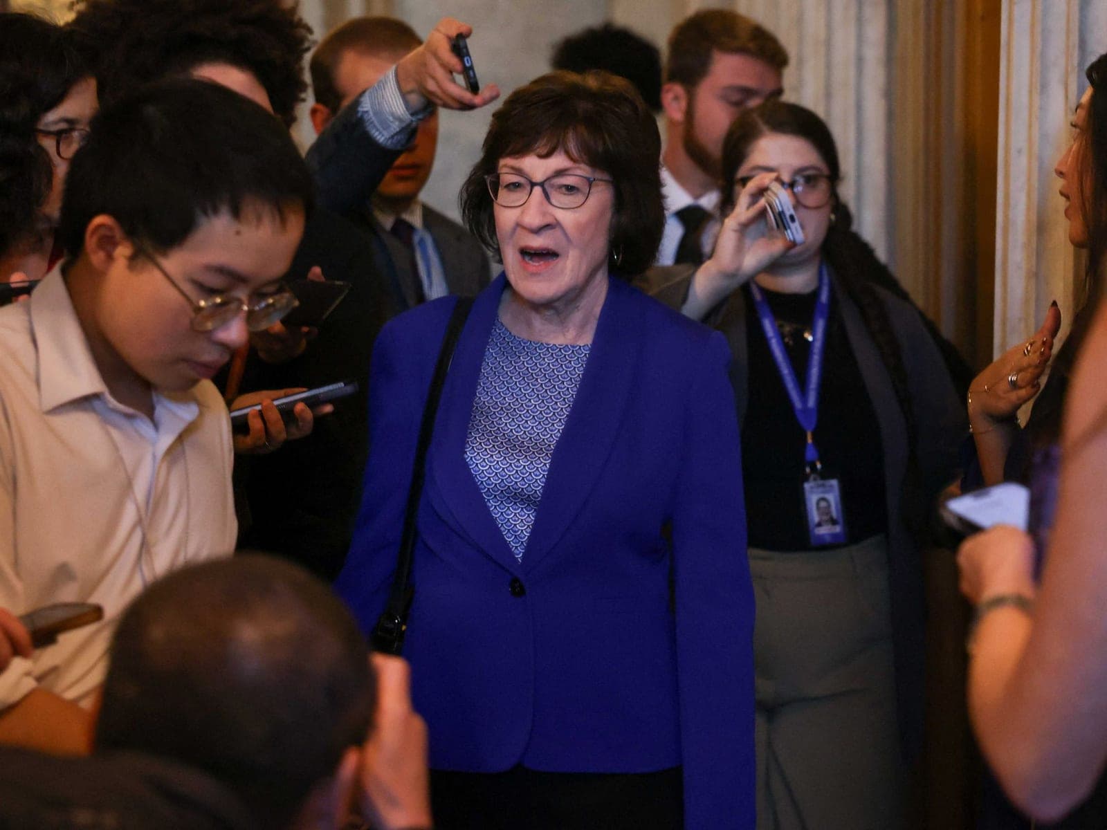 The mask slips as Susan Collins desperately panics