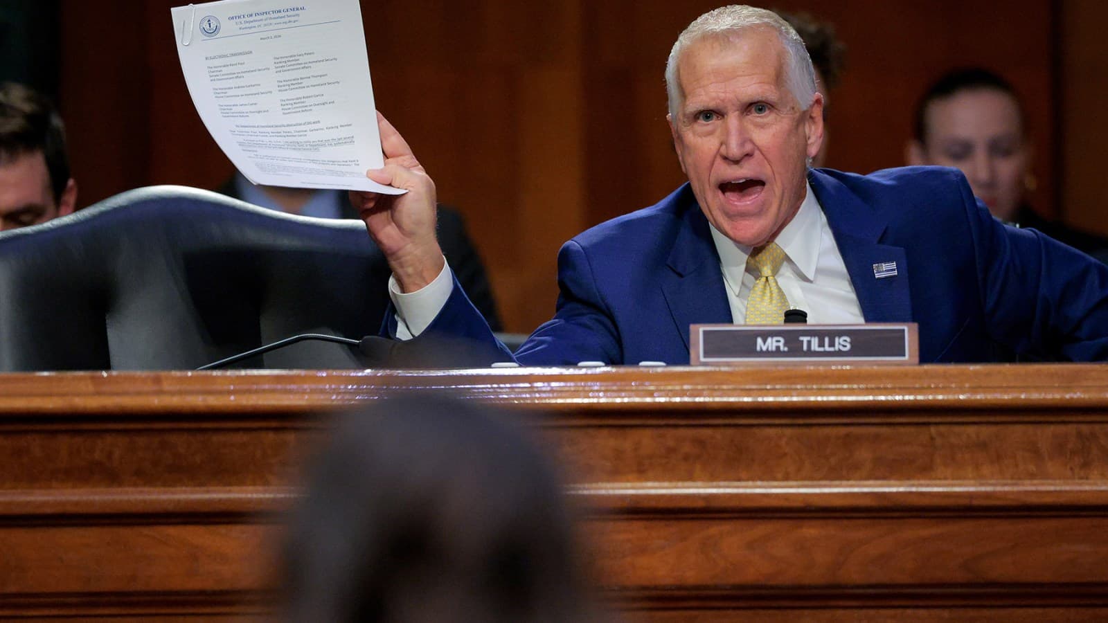Kristi Noem Grilled by Thom Tillis in Tense DHS Hearing