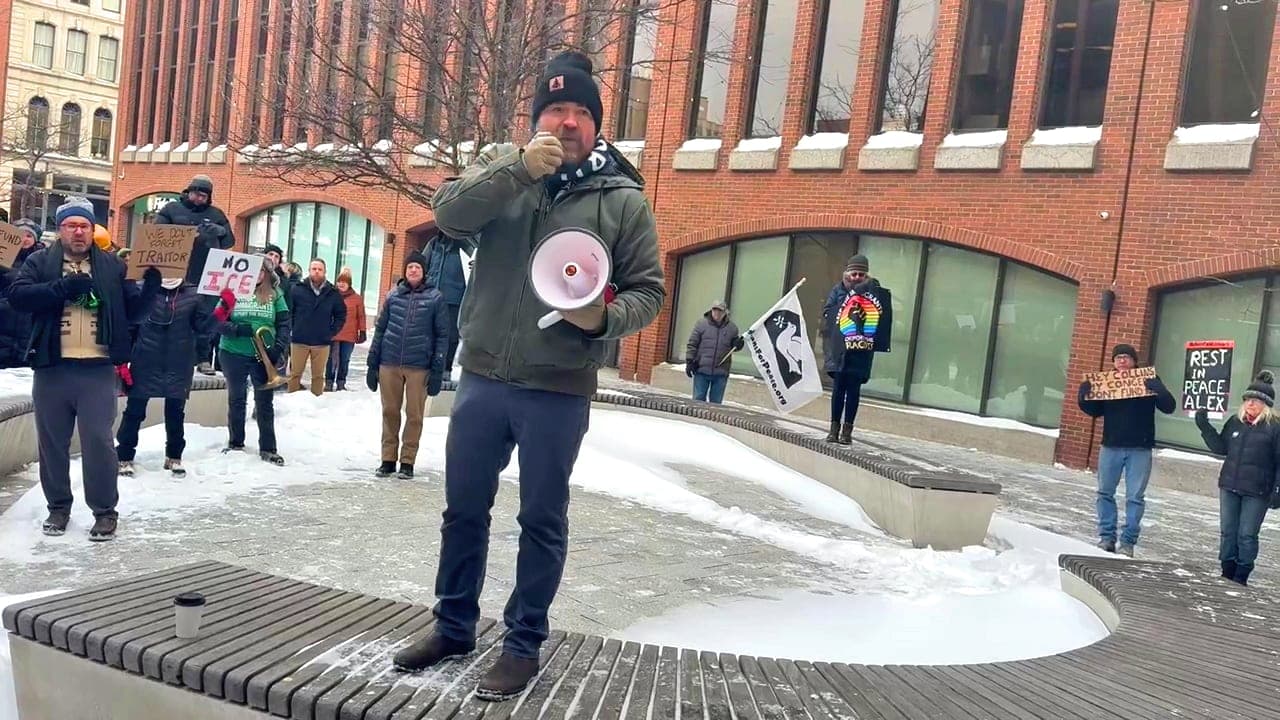 Platner Puts Collins on ICE Blast at Portland Protest