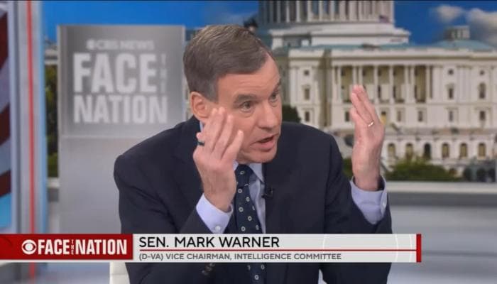 Sen Mark Warner Criticizes CBS for Airing Trump Speech on Election Interference