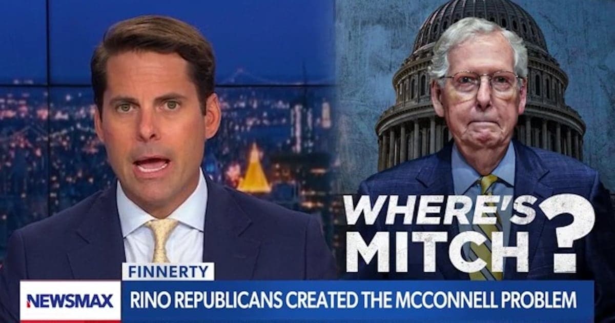 Newsmax Host Rob Finnerty Melts Down at Republicans Over 'Twisted' Mitch McConnell Mystery