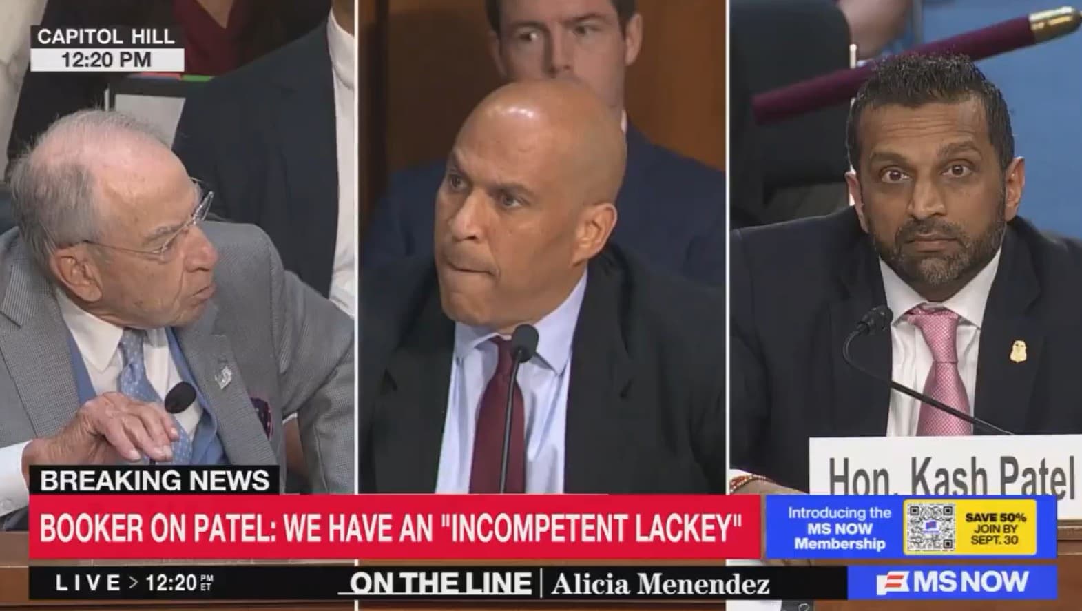 Chuck Grassley Brawls with Cory Booker at Patel Hearing