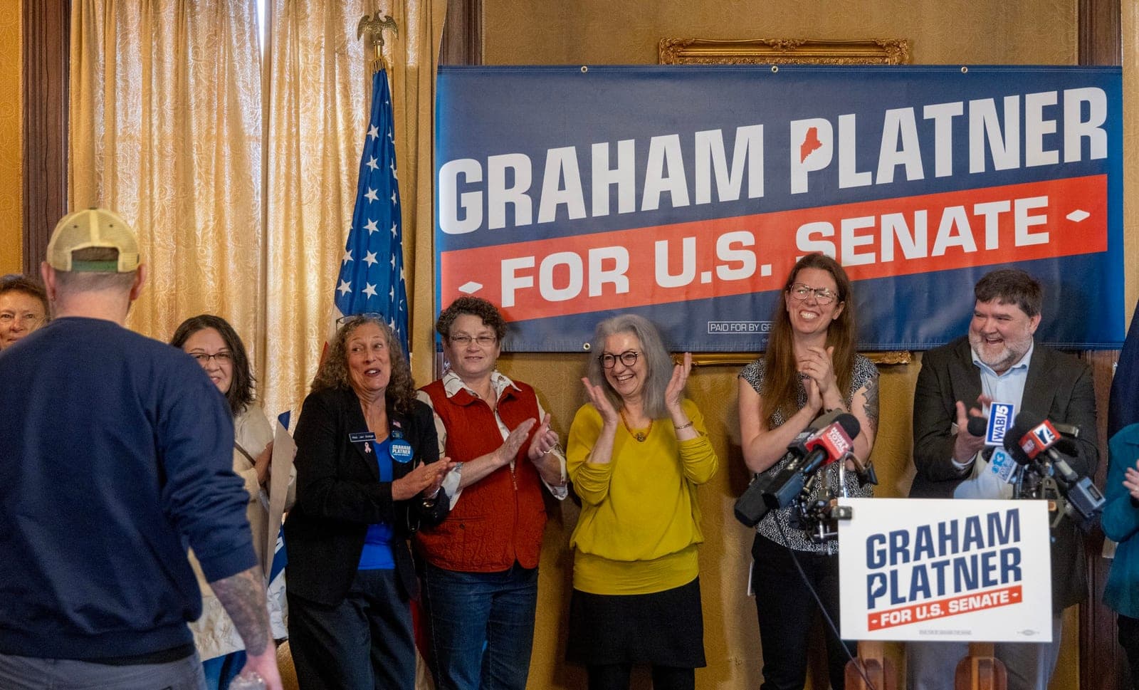 Graham Platner, supporters celebrate as Janet Mills ends U.S. Senate bid
