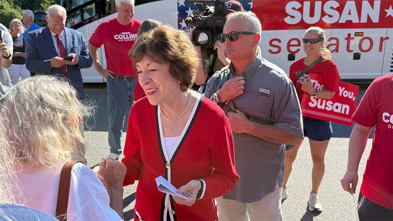 Vulnerable GOP senator breaks with Trump on 2 key issues as Vance makes stop without her