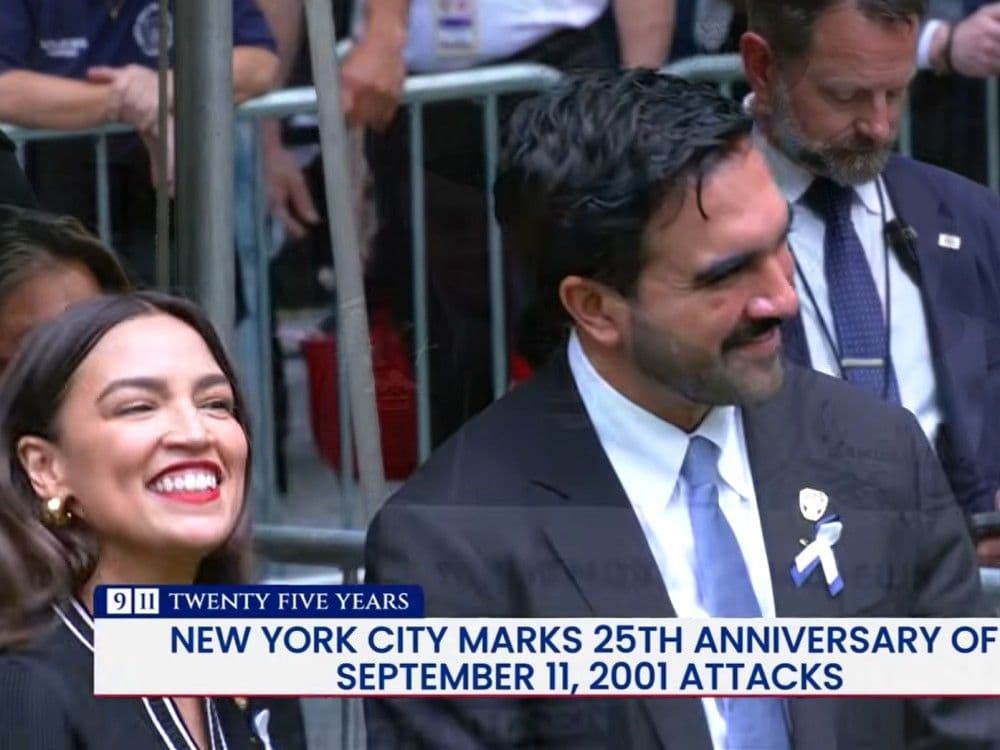 Zohran Mamdani shares laugh with AOC during 9/11 memorial