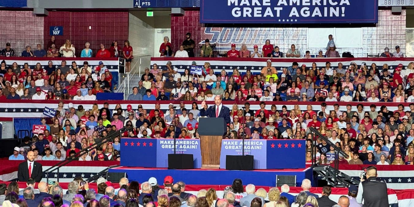 'Craziness vs. common sense': State Rep. Rhett Marques rallies with President Trump, pledges to turn Alabama's 2nd 'from blue back to red'