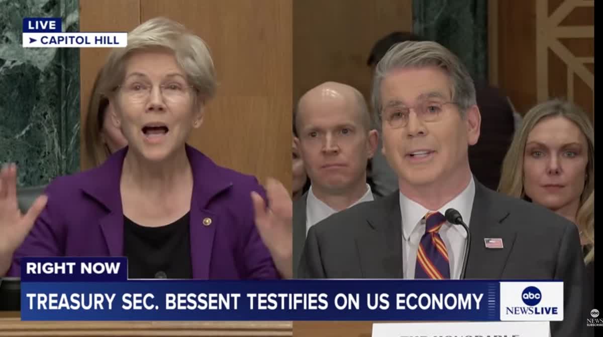 Elizabeth Warren Eviscerates Scott Bessent: 'I Don't Know If You Can't Hear Me?'
