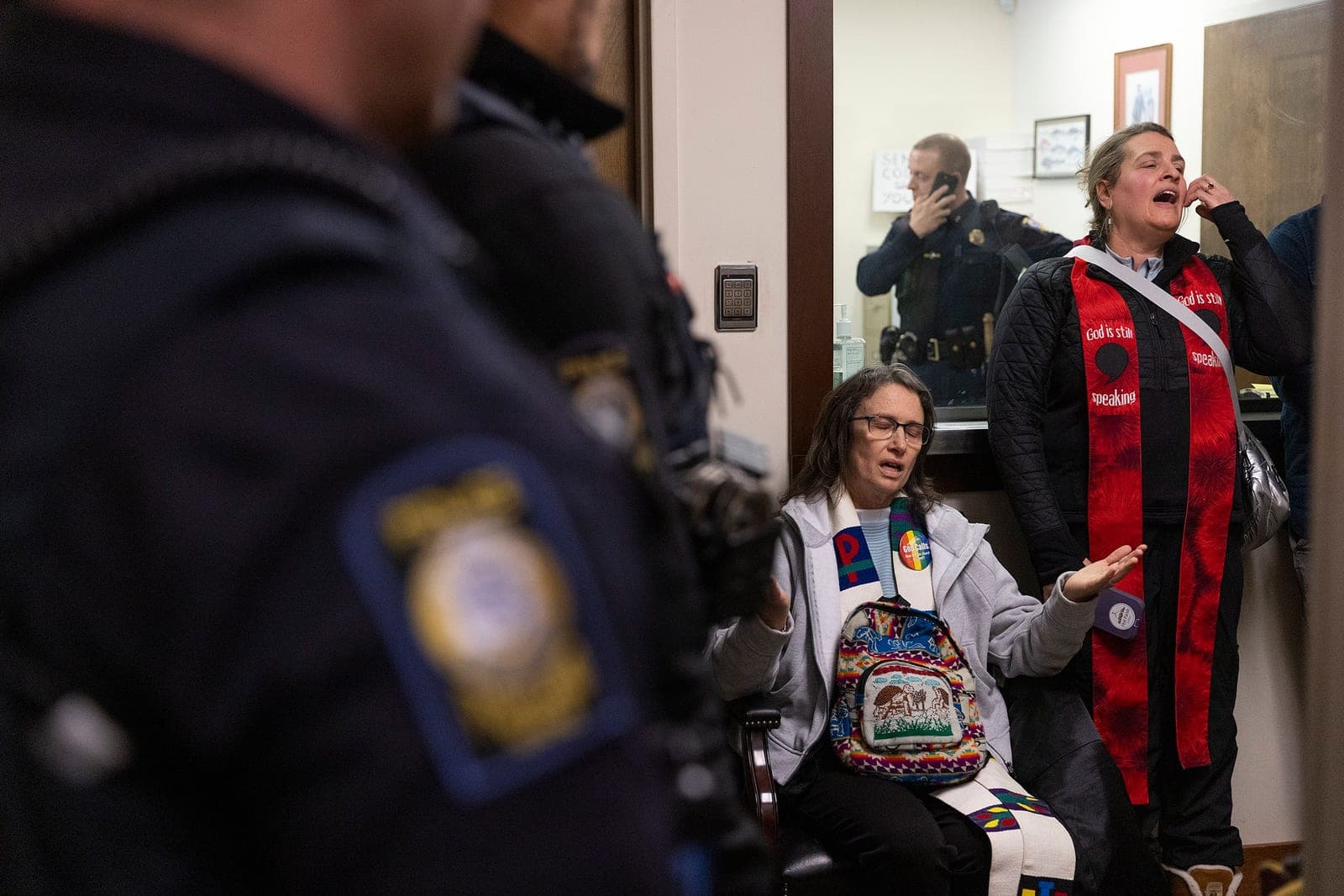 'Pray in' protest at Susan Collins' Portland office ends in 9 arrests