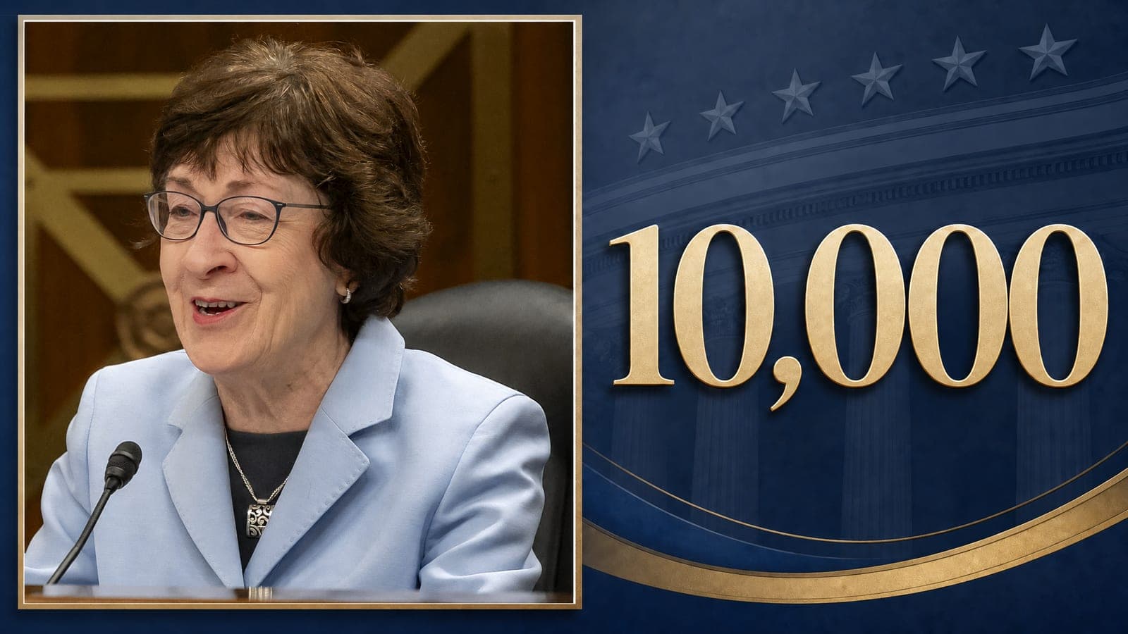 Maine's Sen. Susan Collins Casts 10,000th Consecutive Roll Call Vote in Washington