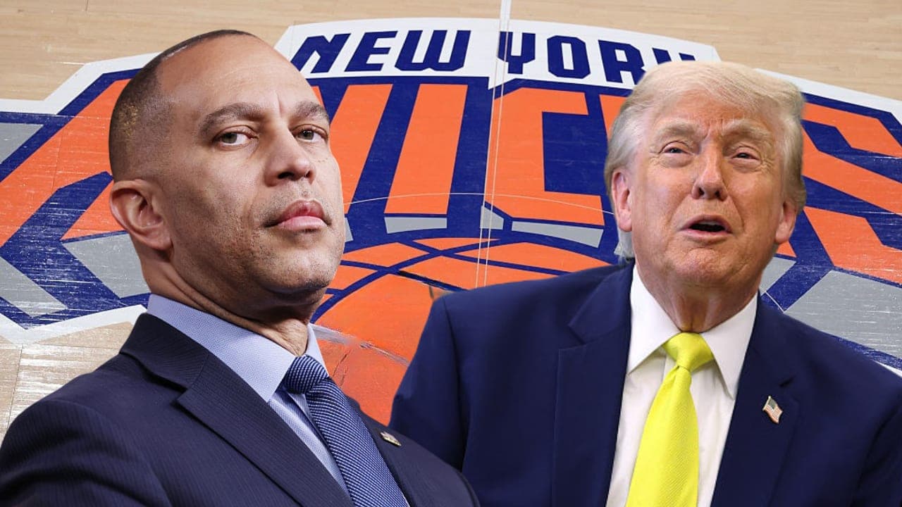 Hakeem Jeffries slams Trump attending Knicks NBA finals game