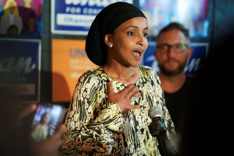 Congresswoman Ilhan Omar sprayed with unknown liquid during Minneapolis Town Hall