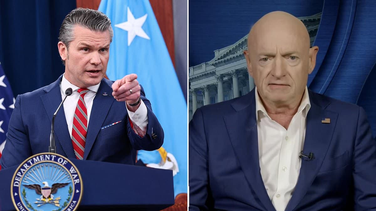 Pete Hegseth accuses 'babbling' Mark Kelly of discussing 'classified' briefing details during news segment