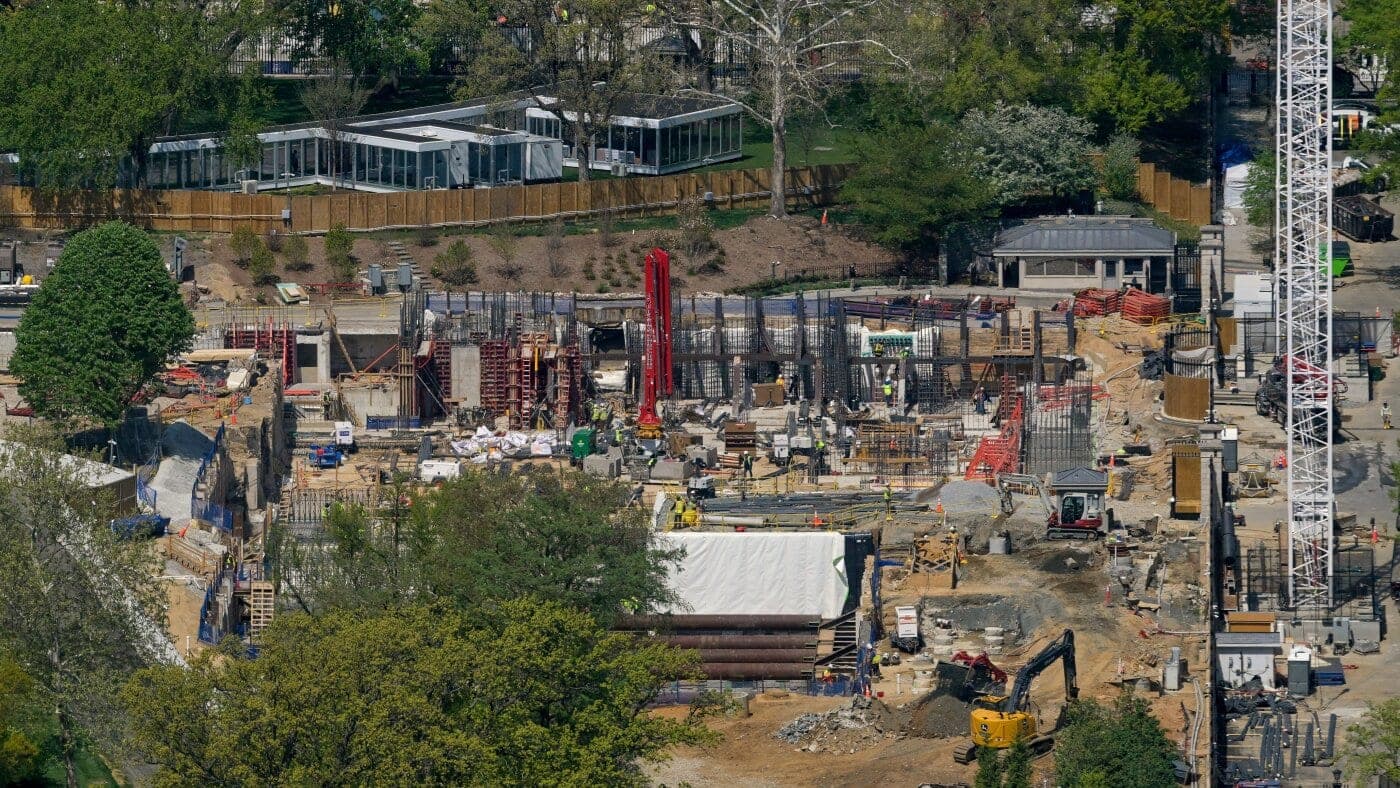 White House ballroom construction can continue for now, appeals court says