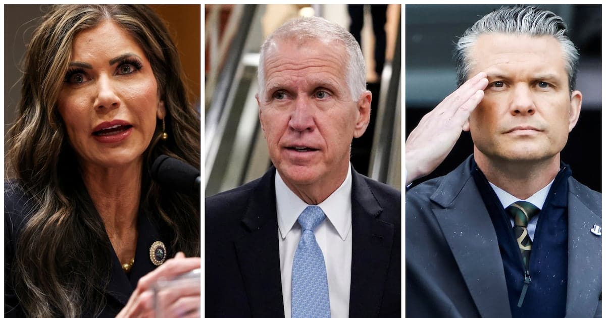 ICE Barbie Kristi Noem Catches Stray as GOP Senator Thom Tillis Torches Pete Hegseth