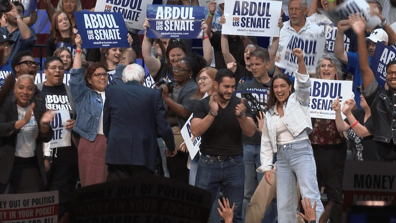 Bernie Sanders, Alexandria Ocasio-Cortez stump for Abdul El-Sayed in three rallies