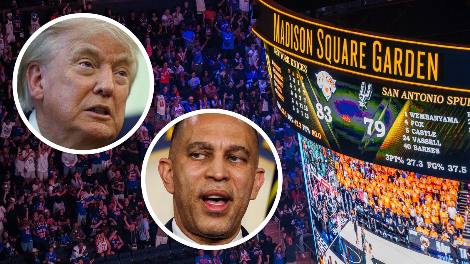 Hakeem Jeffries tells Trump to stay away from Knicks in NBA Finals