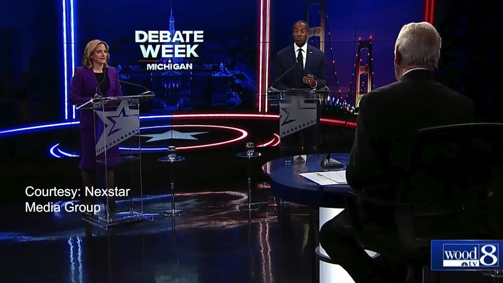 Jocelyn Benson and John James face off in first Michigan gubernatorial debate