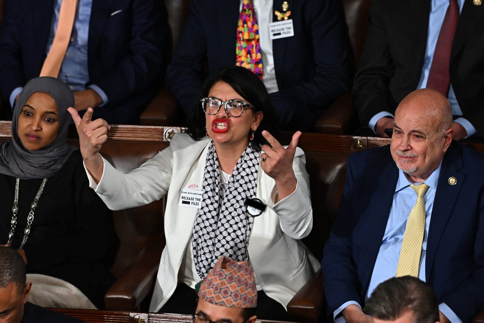 'Squad' member sports 'F--- ICE' pin on House floor during State of the Union