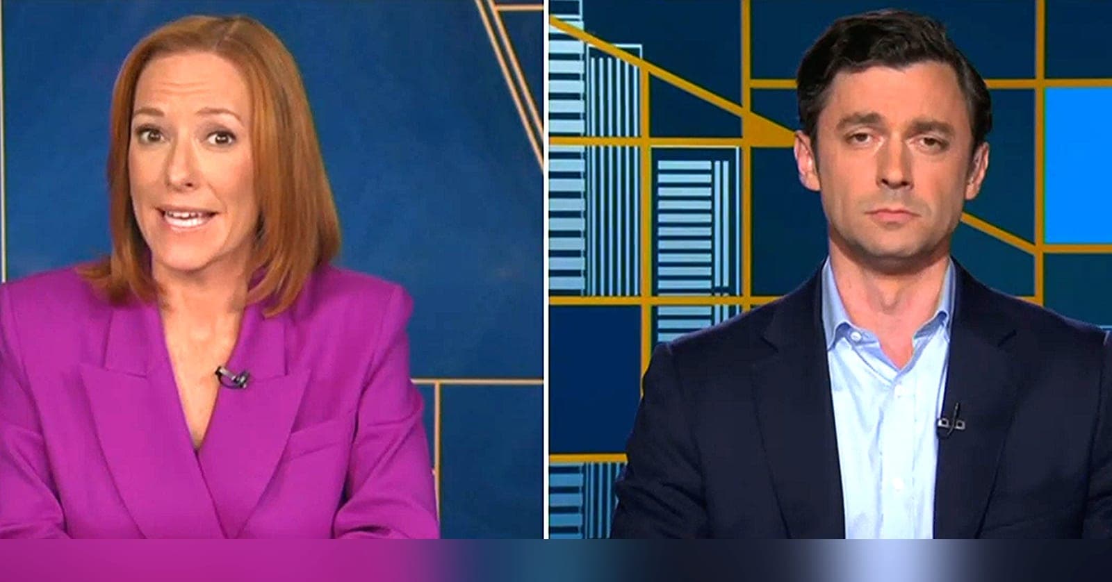 Jen Psaki Confronts Jon Ossoff With Trump Jerk! Off Attack