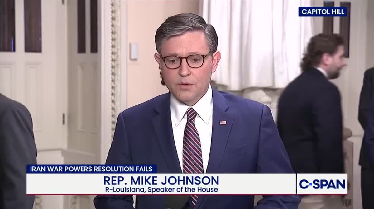Mike Johnson Somehow Insists We Aren't At War With Iran